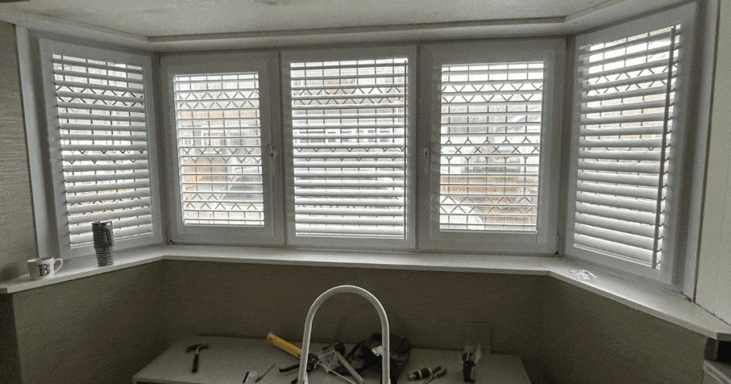 A bay window with the new perfect fit shutter blinds